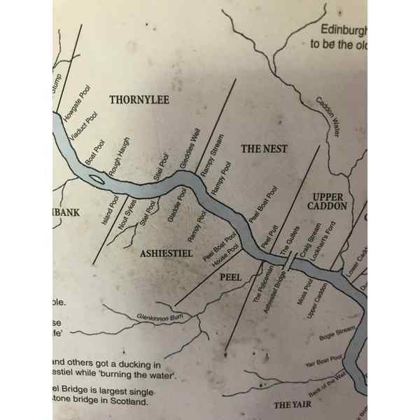 The map of the days fishing ahead. The special names of the pools is all listed...